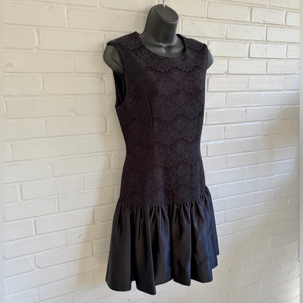 Erin Fetherston Drop Waist Lace Hepburn Dress in Black - Picture 2 of 9